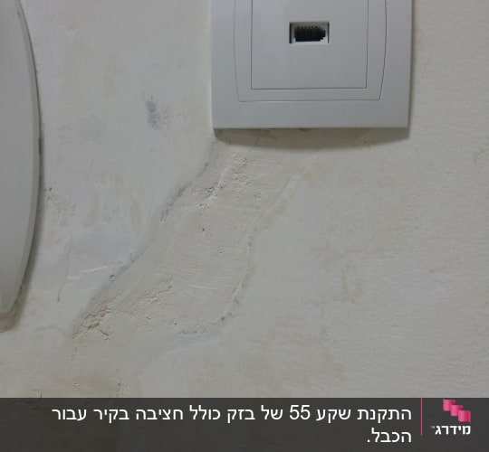 שקע רשת מותקן על קיר לבן